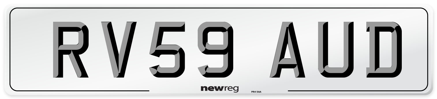 RV59 AUD Number Plate from New Reg